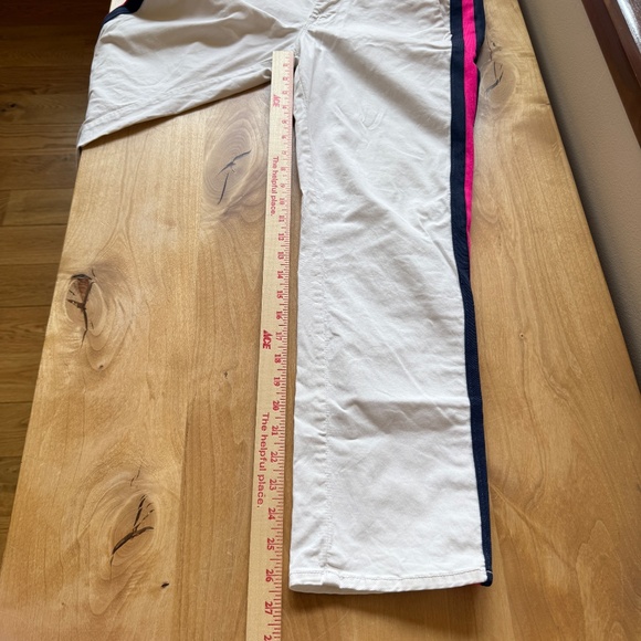 MOTHER THE STRAIGHT SHAKER ANKLE PREP CROPPED PANT WHITE CHALK RACER STRIPE 28 - Picture 9 of 11